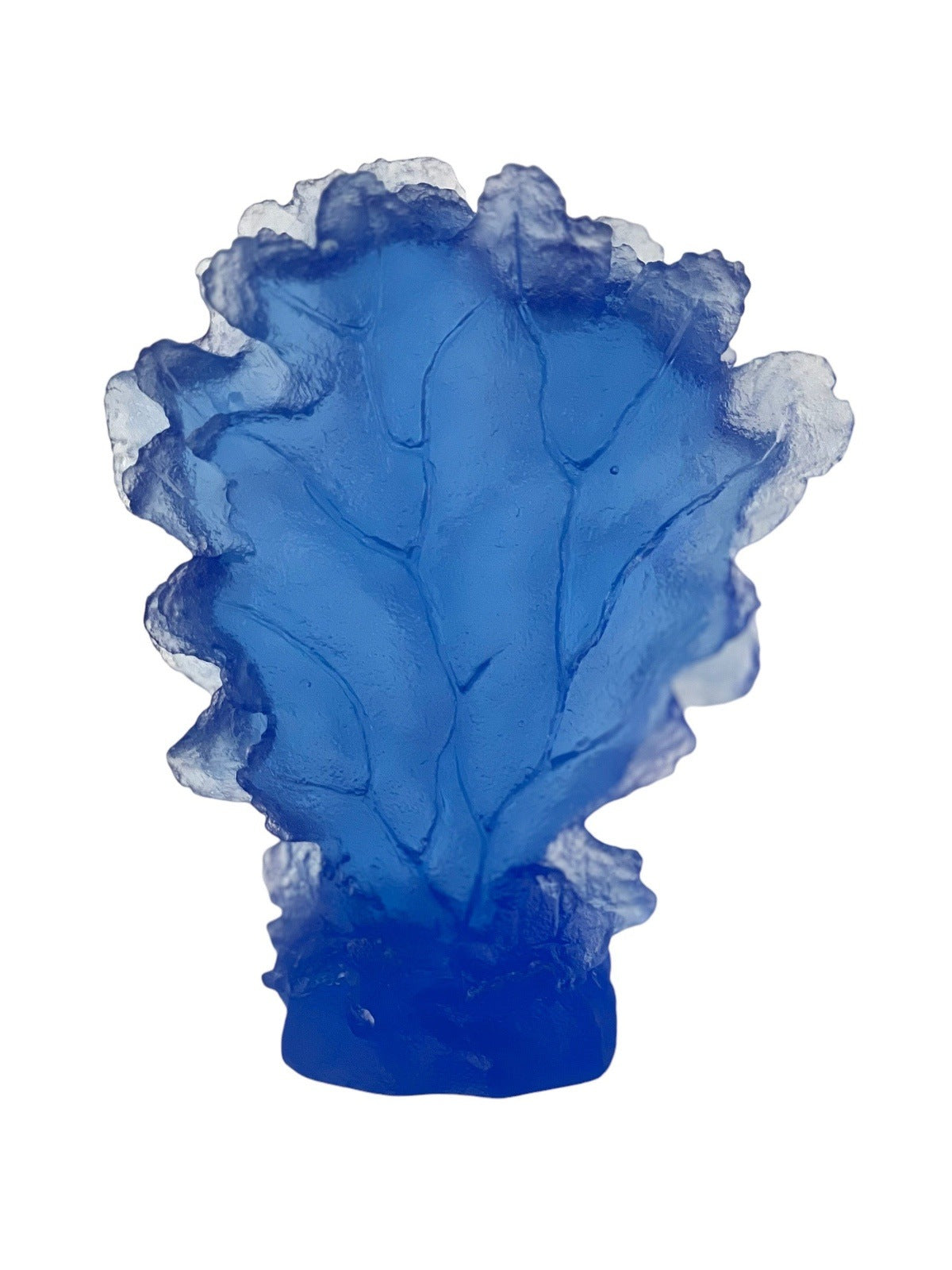 Coral Premium Glass Sculpture  Ionic Blue on white background