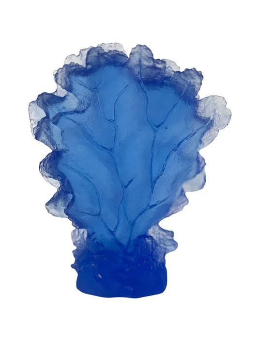 Coral Premium Glass Sculpture  Ionic Blue on white background