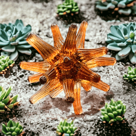 Sea Urchin Glass Sculpture Sunset