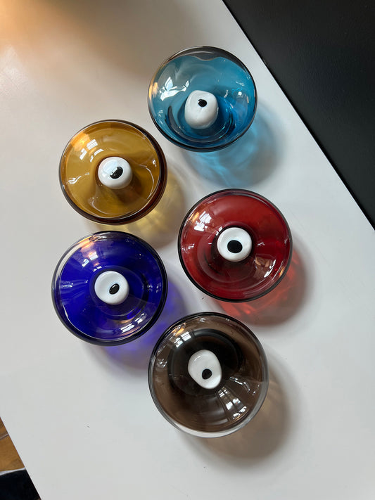 Nazar Glass Accent Pieces: Turkish Blue, Amber, Ruby, Olive, Dark Blue