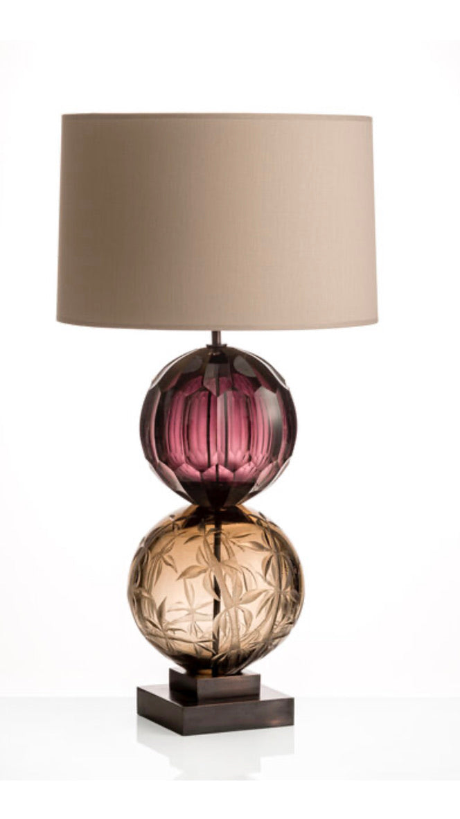 Bamboo Table Lamp Amethyst and Olive