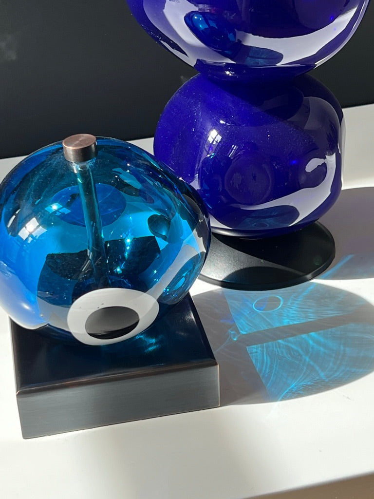 Nazar Glass Bookends Dark Blue and Turkish blue