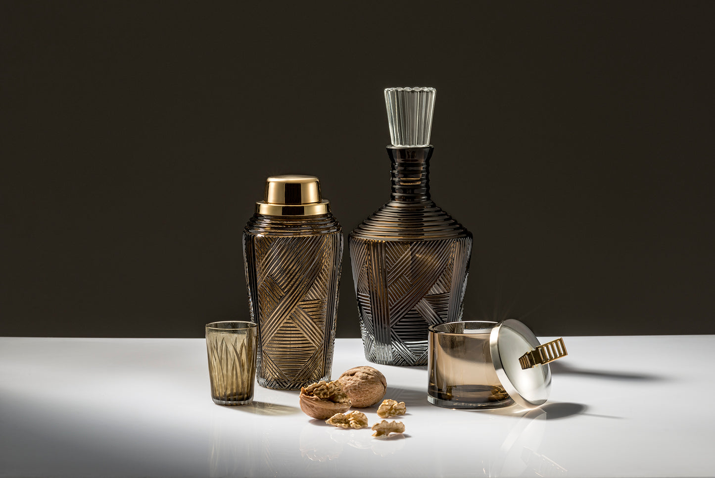 Columns Cocktail Shaker and decanter Olive