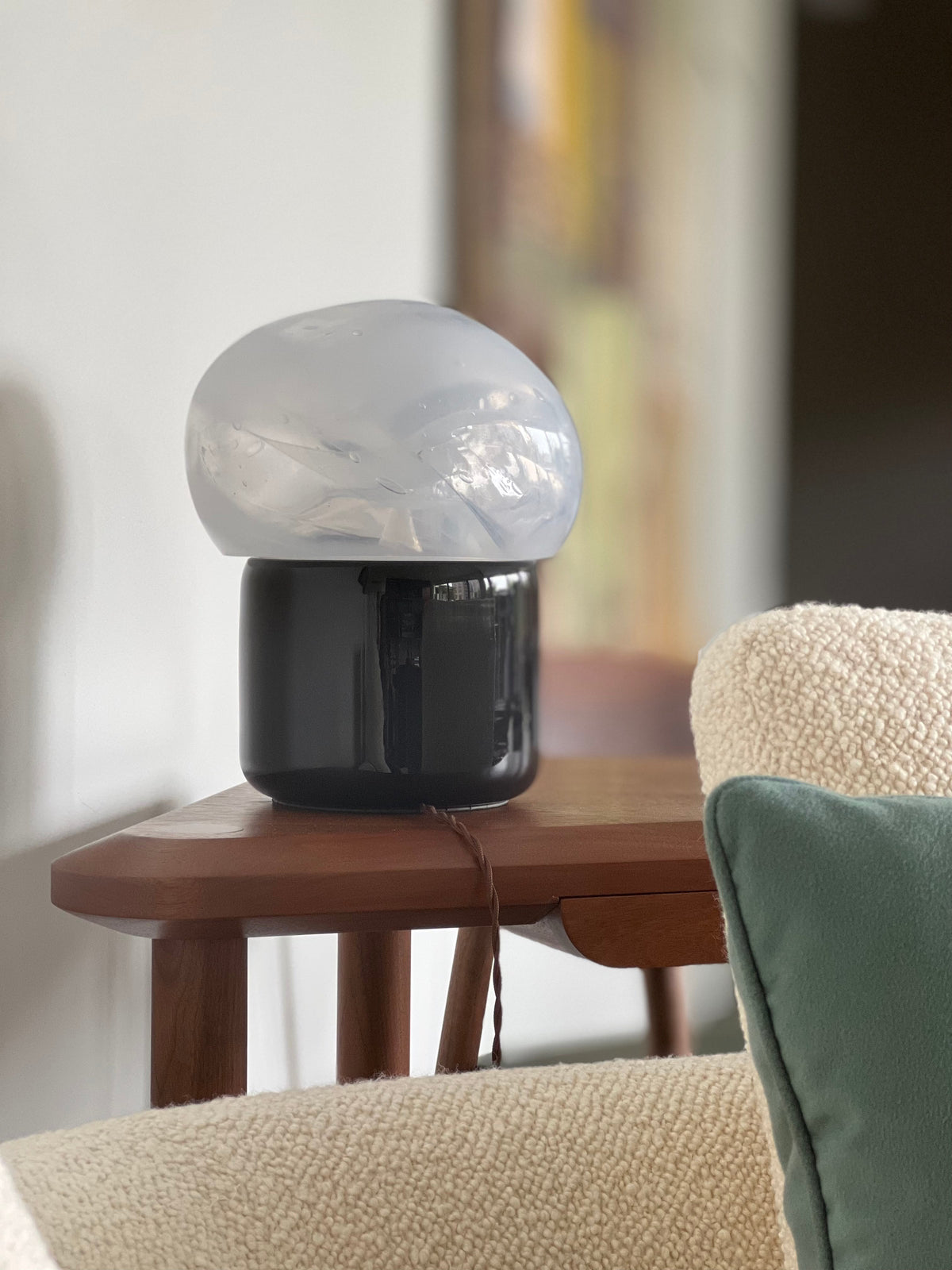 Cotton Candy Table Lamp Black and Alabaster