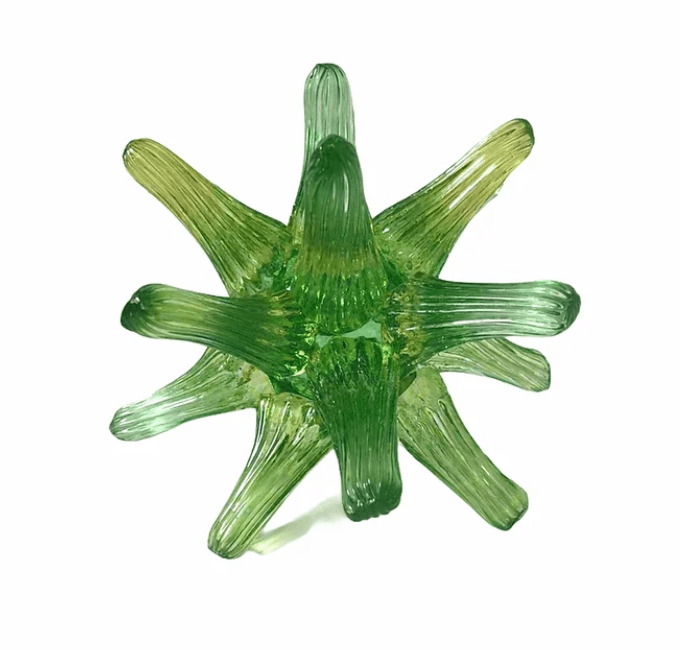 Sea Urchin Glass Sculpture Green