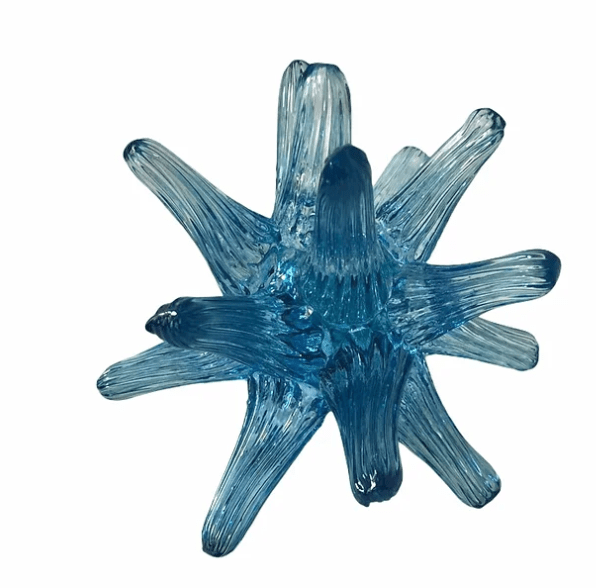Sea Urchin Glass Sculpture  Blue