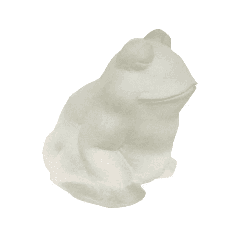 Frog Glass Cast Sculpture Ice on white background