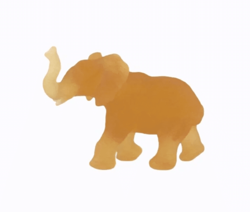 Baby Quanza Glass Sculpture Light Amber on white background