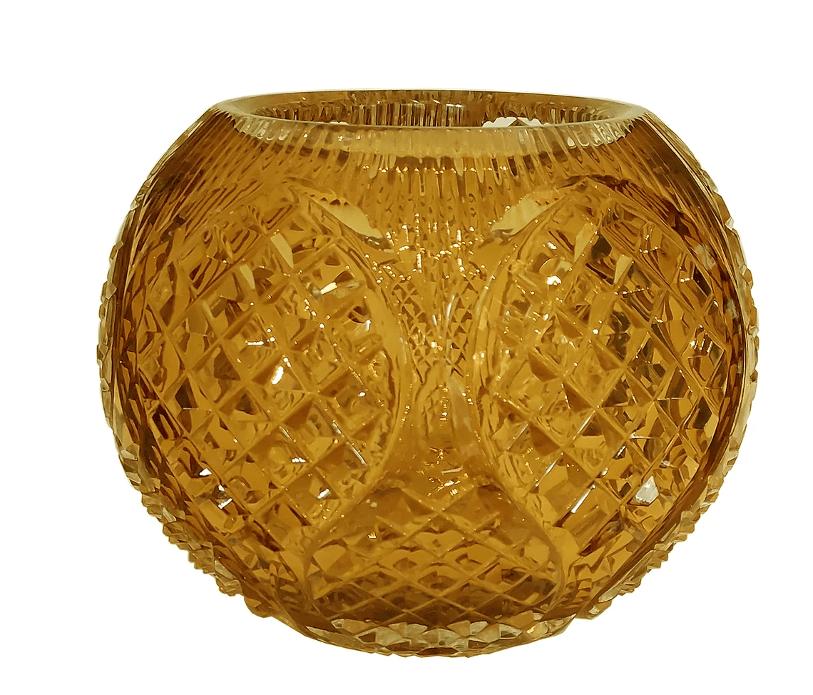 Boheme Glass Vase Amber on white background