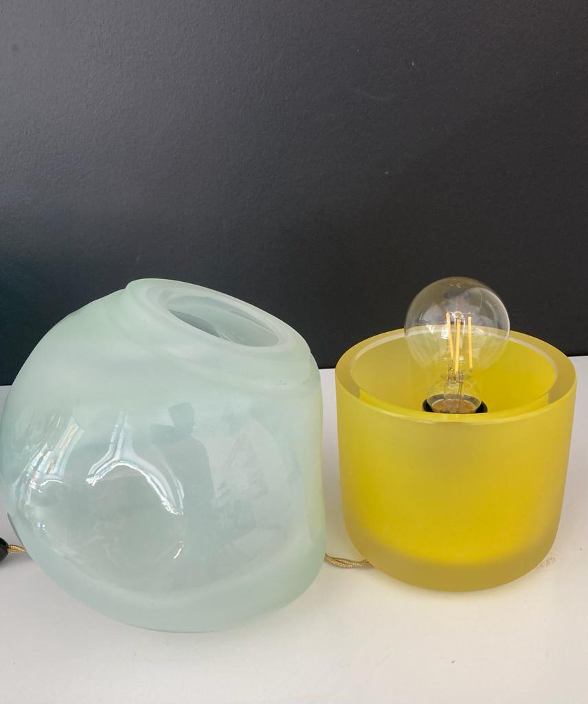 Cotton Candy Table Lamp lemon and alabaster disassembled