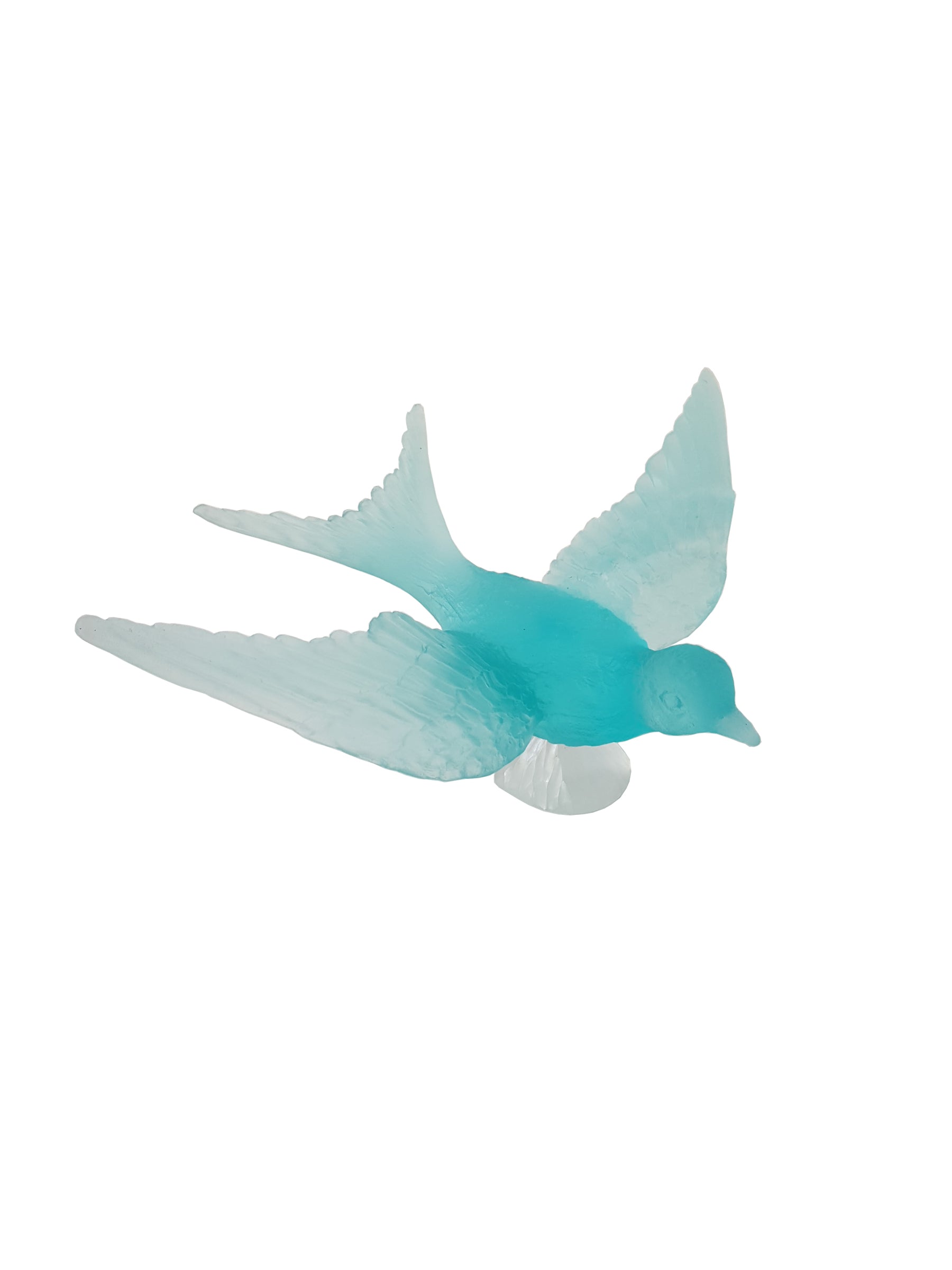 Swallow Glass Sculpture  Turquoise blue